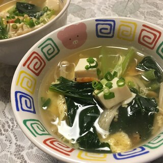 豆腐と小松菜の卵スープ